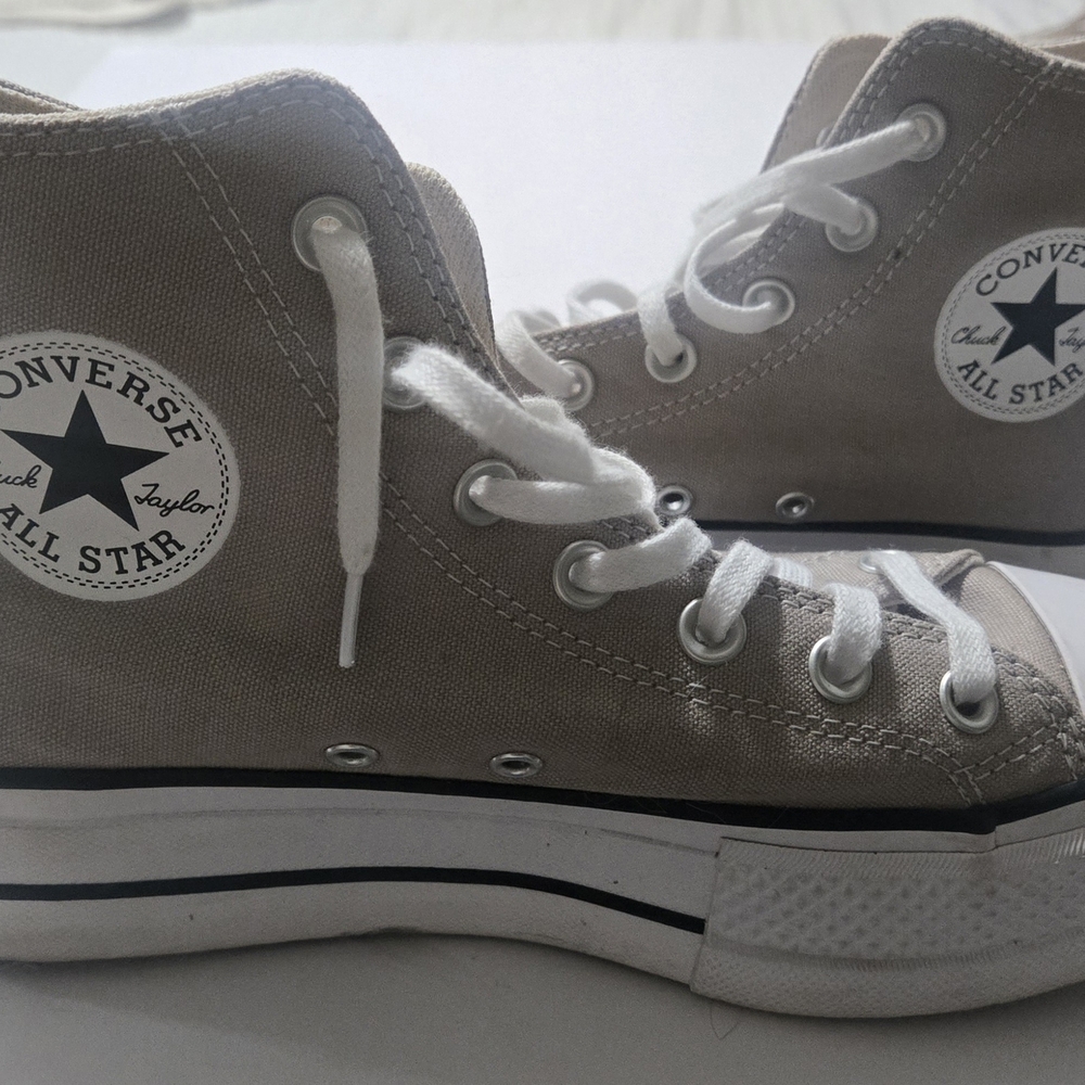 Converse Canvas High-Tops in Cream and White